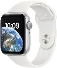 Apple Watch sa 2022, 44mm, Silver, White Sport Band