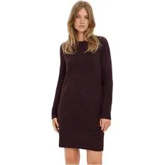 Vero Moda Dámske šaty VMDOFFY Relaxed Fit 10215523 Winetasting W. BLACK MELANGE (Veľkosť XL)