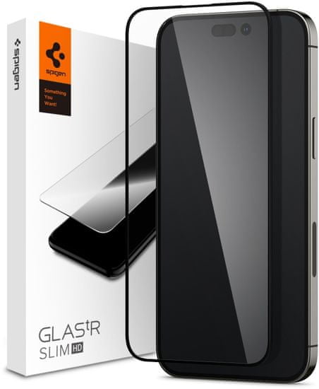 Spigen ochranné sklo tR Slim HD pro Apple iPhone 14 Pro, čierna