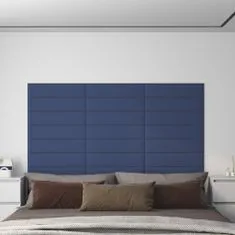 Vidaxl Nástenné panely 12 ks modré 60x15 cm látkové 1,08 m²