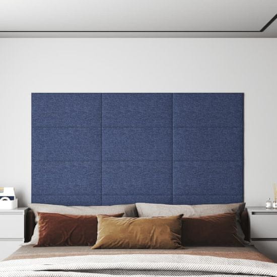 Vidaxl Nástenné panely 12 ks modré 60x30 cm látka 2,16 m²