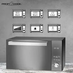 ProfiCook MWG 1204 mikrovlnná rúra+gril