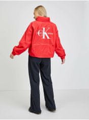 Calvin Klein Červená dámska voľná bunda s potlačou Calvin Klein Jeans XS