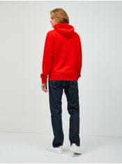 Tommy Jeans Červená pánska mikina s kapucňou Tommy Jeans S