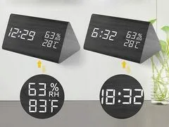 Verk  01771 Multifunkčné digitálne hodiny s teplomerom čiernej