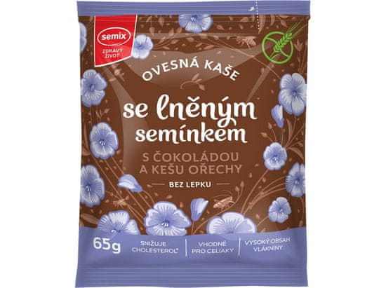 SEMIX Kaša s čokoládou, kešu orieškami a ľanovým semienkom 65g , Semix