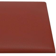 Vidaxl Nástenné panely 12 ks vínovočervené 90x30 cm umelá koža 3,24 m²