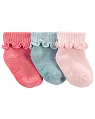 Carter's Ponožky Cuff Pink dievča LBB 3ks NB/ vel. 56