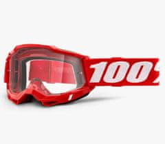100% Motokrosové okuliare accuri 2 red/white goggle clear lens