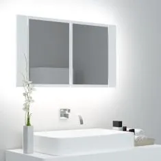 Vidaxl LED kúpeľňová zrkadlová skrinka biela 80x12x45 cm