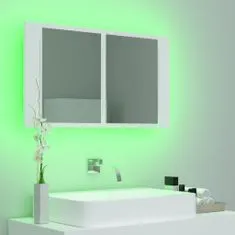 Petromila vidaXL LED kúpeľňová zrkadlová skrinka biela 80x12x45 cm akryl