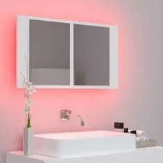 Vidaxl LED kúpeľňová zrkadlová skrinka biela 80x12x45 cm