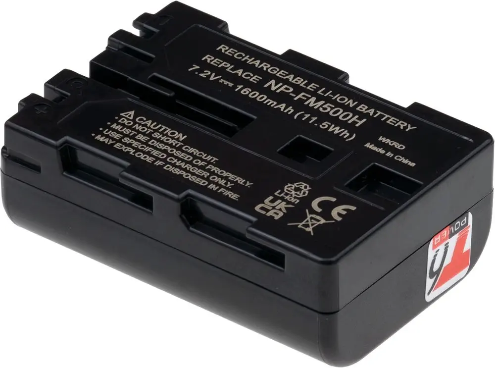 Batéria T6 Power pre digitálny fotoaparát JVC NP-FM55H, Li-Ion, 7,2 V, 1600 mAh (11,5 Wh), čierna