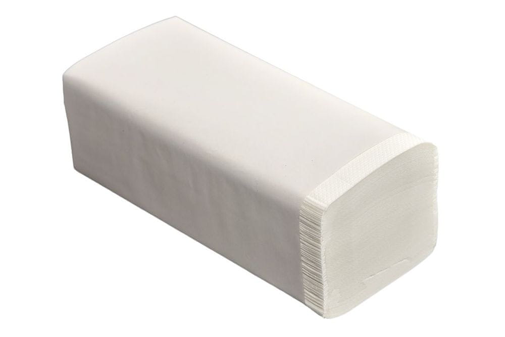vybaveniprouklid.cz Papierové uteráky ZZ biele, 25 x 21 cm, 2 vrstvové, celulóza, 3150 ks