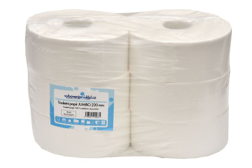 vybaveniprouklid.cz PrimaSoft Jumbo toaletný papier 260 mm, 2 vrstvy, celulóza, návin 220 m - 6 ks