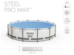 Bestway  5612Z Záhradný bazén Steel Pre MAX 4.88mx 1.22 Pool Set s kartušovou filtráciou