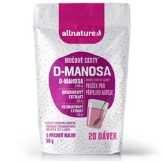 Allnature D-Manosa s brusnicovým extraktom - príchuť malina 50 g