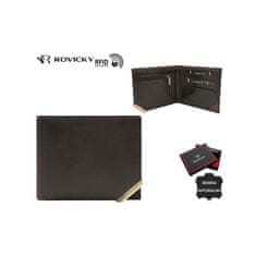 Rovicky Pánska peňaženka z pravej lícovej kože OFIR tmavo hnedá N993-RVTM-GL_390369 Univerzálne