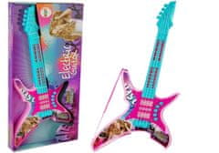 Lean-toys Elektrická gitara so svetlami a zvukmi ružová 62 cm