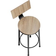 tectake 2 Barové stoličky Poole - Industrial svetlé drevo, dub Sonoma