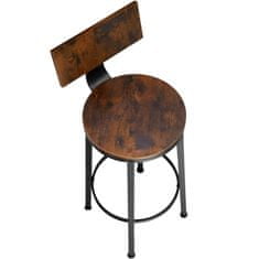 tectake 2 Barové stoličky Poole - Industrial tmavé drevo