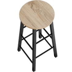 tectake 2 Barové stoličky Keynes - Industrial svetlé drevo, dub Sonoma