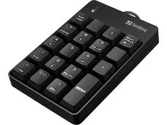 Sandberg numerická klávesnica, USB, čierna