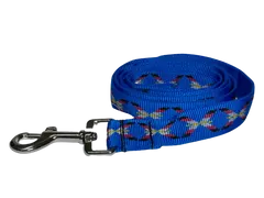 Palkar Vodítko z popruhu pre psov 150 cm x 25 mm modrá s indiánom