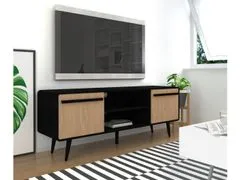 Danish Style TV stolík Chantal, 140 cm, prírodná / čierna
