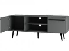 Danish Style TV stolík Chantal, 140 cm, čierna / šedá