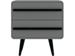 Danish Style Nočný stolík Chantal, 54 cm, šedá / čierna