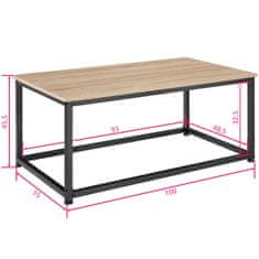 tectake Konferenčný stolík Lynch 100x55x45,5cm - Industrial svetlé drevo, dub Sonoma