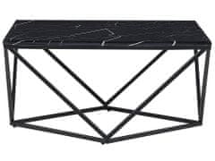 Beliani Konferenčný stolík s mramorovým vzhľadom čierny MALIBU