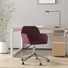 Vidaxl Otočná kancelárska stolička fialová látková