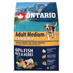 Ontario Dog Adult Medium Fish & Rice - 2,25 kg
