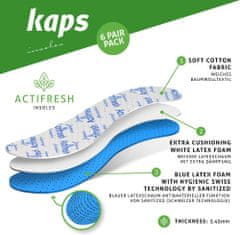 Kaps Actifresh Set 6 párov pohodlné stielky so švajčiarskou antibakteriálnou technológiou do topánok strihacia veľkosť 36/46