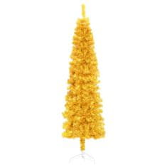 Vidaxl Umelý vianočný polovičný stromček s podstavcom zlatý 180 cm