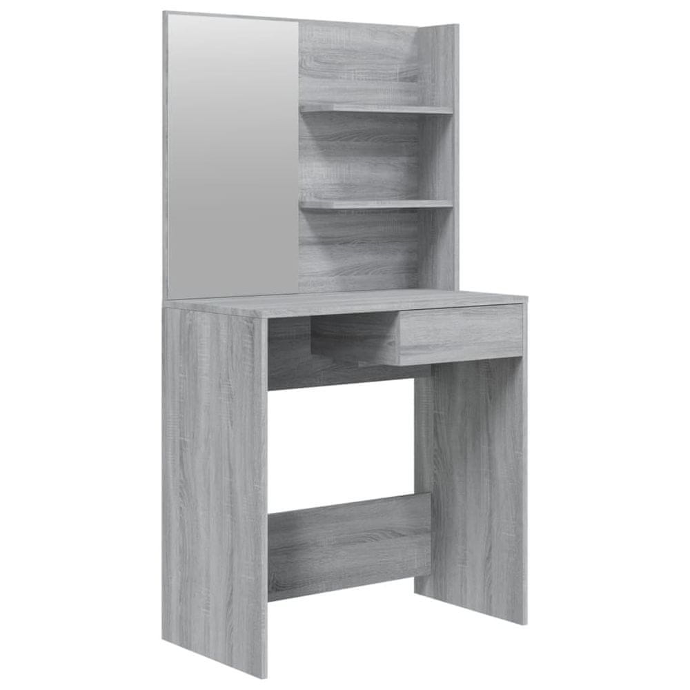 Vidaxl Toaletný stolík so zrkadlom sivý dub sonoma 74,5x40x141 cm