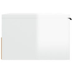 Vidaxl Nástenné nočné stolíky 2 ks lesklé biele 34x30x20 cm