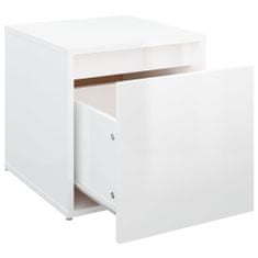 Petromila vidaXL Box so zásuvkou, lesklý biely 40,5x40x40 cm, kompozitné drevo