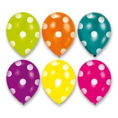 Amscan Nafukovacie balóniky Dots 6 ks, mix farieb
