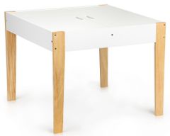 EcoToys Detský drevený stôl s tabuľou a dvomi stoličkami