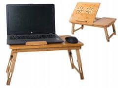 HADEX Chladiaci skladací stolík pre notebook bambusový