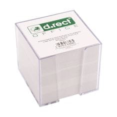 D.RECT Bloček kocka nelepená biela v čírej krabičke 85x85x80mm