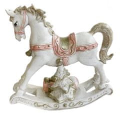 Shishi Hojdací kôň ružovo-biely 20 cm