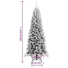 Vidaxl Zasnežený umelý vianočný stromček 240 cm PVC a PE