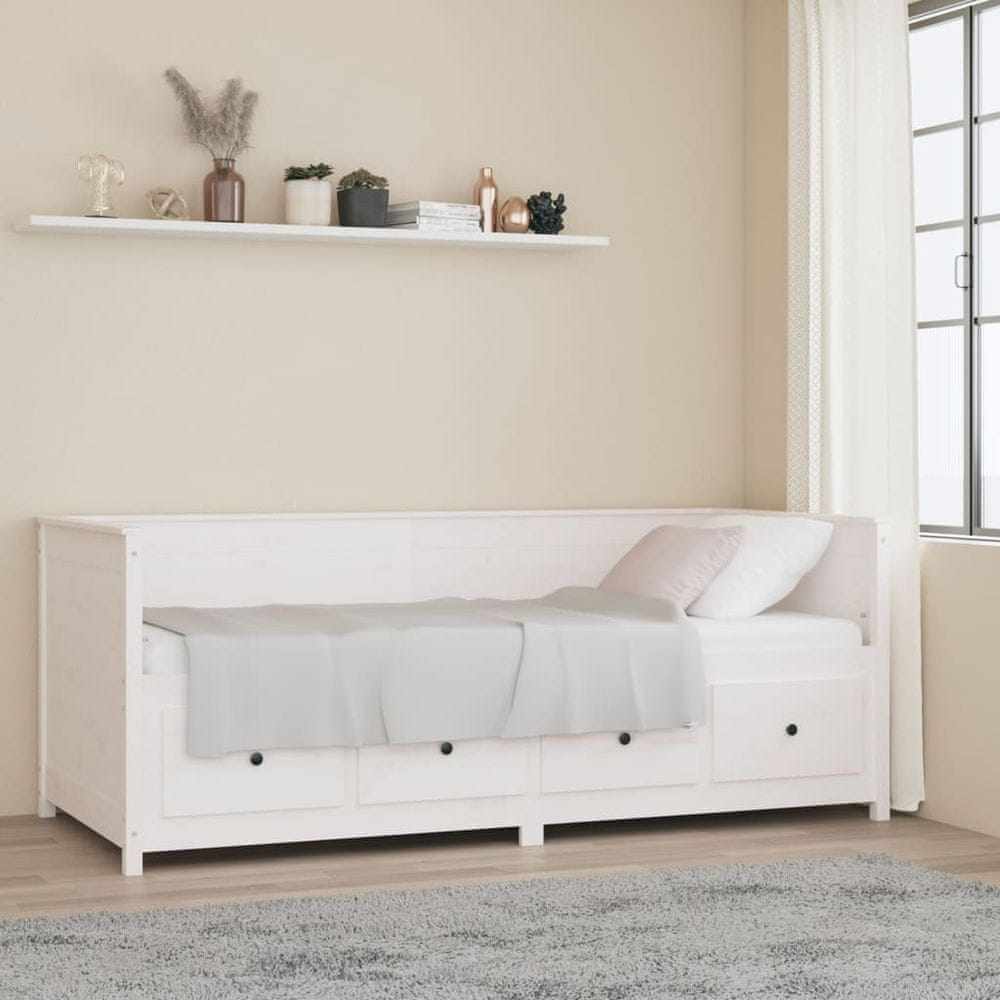 Petromila vidaXL Denná posteľ biela 80x200 cm borovicový masív