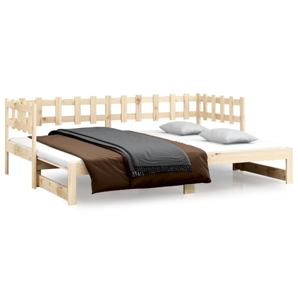 Vidaxl Rozkladacia denná posteľ 2x(90x190) cm borovicový masív