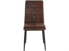 Danish Style Jedálenská stolička Dina (SADA 2 ks), syntetická koža, hnedá