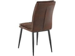 Danish Style Jedálenská stolička Dina (SADA 2 ks), syntetická koža, hnedá